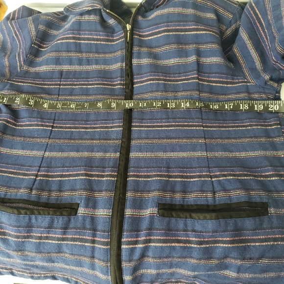 Cabela's Jacket Striped Blue and Black Long Sleeve Zip Front Women's Size XL - Picture 14 of 15